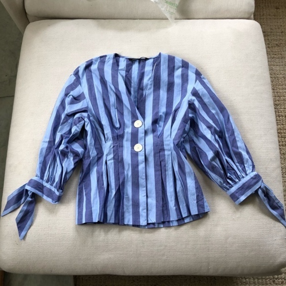 Zara Sinched Button Down Blouse - image 1